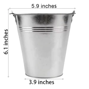 0.5 Gallon 15cm Metal Bucket for Kitchen Cleaning and Barbecue Use