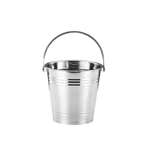 0.6 4L Beer Buckets Stainless Steel Snacks Chicken Buckets Round Metal Ice Cube Bucket
