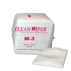 1 4 Folded Disposable Square Eco Friendly White 25x25cm 35GSM Household Dish Industrial Use Polycellulose Polyester Cleaning