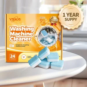 1 Year Supply 24 Tablets 99% Antibacterial Washer Cleaner Tablets Home Daily Laundry Washing Machine Care