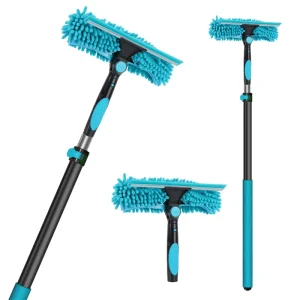 1.2M Telescopic Pole Glass Window Cleaning Squeegee High Rise Glass Cleaning Double Sided Scraper Bathroom Wiper