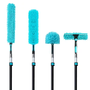 1.2m Telescopic Aluminium Pole High Reach Cobweb Duster Ceiling Broom Home Cleaning Tool Spider Web Cleaner Made Metal