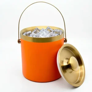 1.4/2/3 Liter Stainless Steel Ice Bucket with Lid Double Wall Insulated Stainless Steel Ice Bucket Keeps Ice Frozen Longer