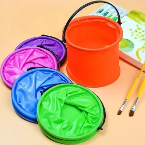 1.5L Plastic Bucket Painting with Compartment Brush Washing Hand Bucket