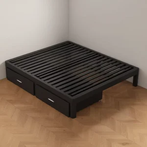 1.8m Iron Double Bed Frame with Storage for Small Apartments