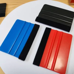 10*7.4 cm Soft Plastic Scraper Rubber Blue Squeegee Felt Edge
