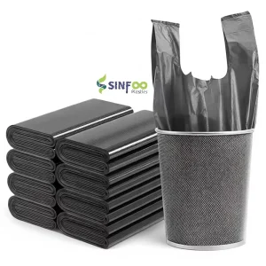 10 Gallon Home Use Garbage Bags Thick Black Plastic Trash Bags for Home Office Bathroom Paper Styrofoam