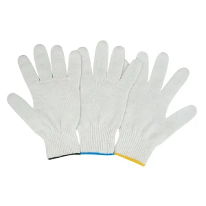 10 Gauge Cotton Yarn Knitting Gloves Elastic Cuff Anti Slip Comfortable Household Gloves Edge Colors Can Be Chosen