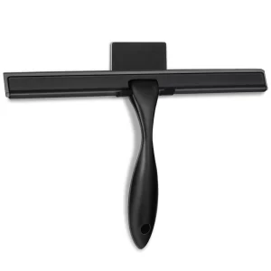 10 Inch Matte Black Stainless Steel Shower Squeegee All Purpose Cleaning Brushes for Bathroom Shower Doors Mirrors Tiles Hand