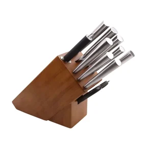 10-Piece Stainless Steel Kitchen Knife Set with Wood Knife Block