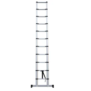 10.8FT Aluminum Telescopic Extension Ladder with Stabilizer Bar Portable Ladder for Home and Outdoor Use 150KG Capacity