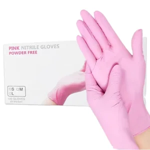 100/50PCS Pink Disposable Nitrile Gloves Household Cleaning Gloves Waterproof for Kitchen Beauty Salons