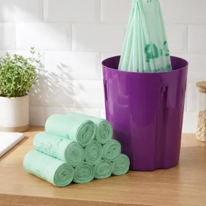 100% Compostable Drawstring Trash Bag 36″ X 19″ Tear Leak Resistant OK Compost Home Certified Garbage Bag
