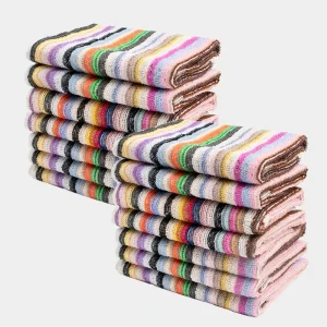 100% Cotton Plaid Kitchen Towels Super Absorbent 30x30cm Checkered Dish Cloths for Home Table Cleaning