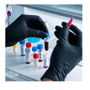 100 Pcs Box Kitchen Waterproof Household Black Powder Free Disposable Touch Screen Nitrile Gloves
