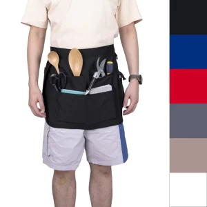 100% Waterproof Adjustable Sleeveless Black Waist Apron for Waiters and Waitresses with Buckle Customizable Size & Logo