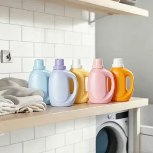 1000ml Empty Plastic Laundry Detergent Bottle for Softener Bleach Liquid Detergent Kitchen House Hotel Screen Printing