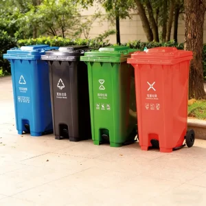 100L 120L 240L HDPE Garbage Bin with Wheels and Foot Pedal with Lid