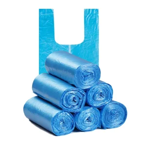 100pcs 5 Rolls Household Disposable Vest Storage Bag Bath Waste Trash Bag Portable Thick Black Garbage Bag with Embossed Surface
