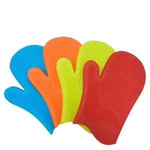 108g Two finger Silicone Baking Gloves Microwave Silicone Grill Oven Mitt Household Kitchen Heat Insulation Gloves