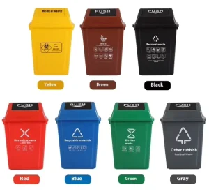10L/20L/40L/60L Eco-Friendly Plastic Storage Buckets with Swing-top Lid for Hospitals and Indoor Use Customized Color & Logo