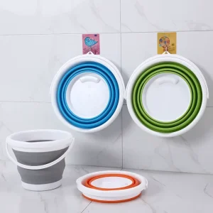 10L Large Capacity Foldable Portable Lightweight Eco-Friendly Retractable Folding TPR Plastic Bucket for Outdoor Camping