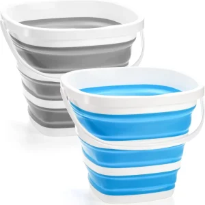 10L Silicone Folding Bucket Collapsible Plastic Wash Basin for Cleaning Camping Foot Soaking Outdoor & Household Use