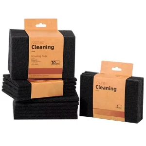 10pcs Black Dipped Rubber Eco Friendly Scouring Pads Non Slip Kitchen Scrubber Kitchen Tool Restaurant Household