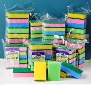 10pcs pack Colorful Scouring Pad Sponge Washing Dishes Dishwashing Sponges Scrubber for Kitchen Cleaning Products