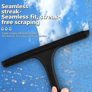 11 Inch Silicone Shower Squeegee with Ergonomic Handle and Hanging Hook Design for Streak Free Glass Doors Windows Mirrors