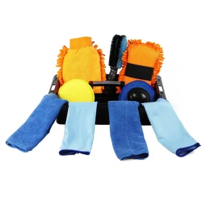 11 Pcs Portable Auto Washing Tool Set with Scrubbing Brushes and Tray