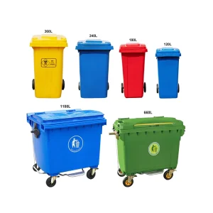 1100L 660L 360L 240L 120L Outdoor Mobile Pedal Trash Can Medical Waste Dustbin Plastic Garbage Bin With Wheels