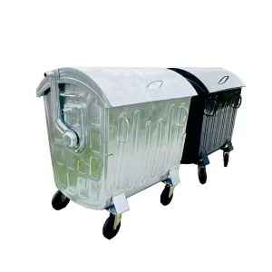 1100L Galvanized Trash Bin Dustbin Dumpsters Waste Container Electro Galvanizing Bin Recycler Waste Bin