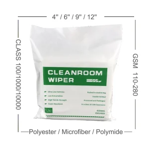 110gsm Double Sealed Lint Free Cleanroom Wiper 100% Polyester Industrial Cleaning Wiping Cloths