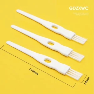 110mm 2in1 White Nylon PBT Bristles Kitchen Stain Cleaning Brush & Scraper Handle