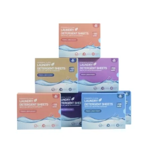 11cm*14cm Box Eco friendly Sustainable Biodegradable Natural Laundry Detergent Sheets OEM Deep Stain Removal Customizable