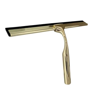 12 Inch Blue Stainless Steel Shower Squeegee Silicone Felt Rubber Cleaning Accessories for Bathroom Window Glass Mirror