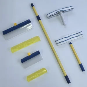 12 Inch Silicone & Metal Squeegee with Extendable Metal Handle 2-Pack for Car Windshield Green Blue