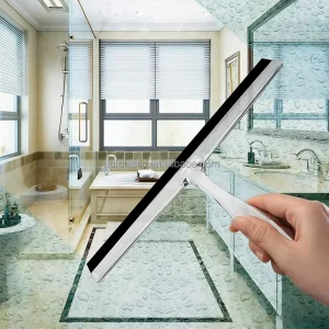 12 Inch Transparent Shower Squeegee for Glass Doors with 1 Adhesive Hooks Squeegee for Bathroom Household Window Mirror