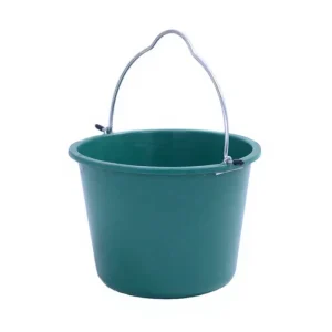 12-Liter Plastic Bucket for Utility Construction Cleaning Supply with Durable Metal Handle