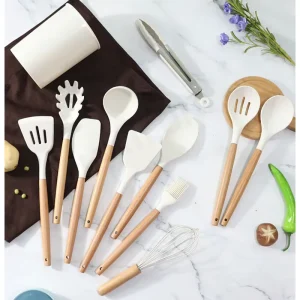 12-Piece Silicone Cooking Utensil Set Heat-Resistant Spatulas for Nonstick Cookware