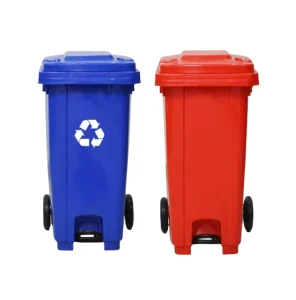 120 Liter HDPE Pedal Wheelie Bin Rectangular Outdoor Waste Container with EN840 Standard Lid 120 Liter Trash Can Garbage Bin