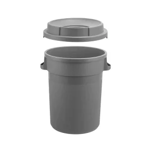 120L Big Plastic Round Waste Bins with Hole Lid Recycle Bin Waste Container Rubbish Bin Outdoor Garbage Trash Can