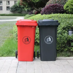 120L HDPE Standing Industrial Mobile Garbage Container Outdoor Trash Bins