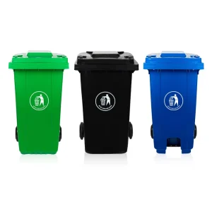 120L Plastic Trash Bin Heavy Duty Commercial Garbage Can for Outdoor