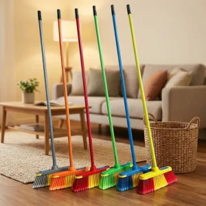 120cm Long Wooden Broom Handle with Plastic Sweeping Brooms for Home
