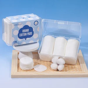120pcs Boxed 3 Layer Needle Punched Edge Facial Cleansing Pads Lint Free Makeup Removal Squares Daily Skincare Applicator