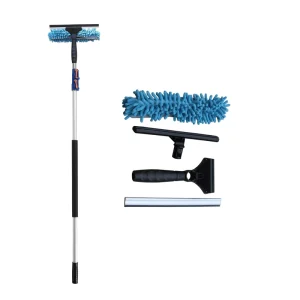 12FT Aluminum Telescopic Window Cleaning Squeegee Scraper with Microfiber Chenille Pad Household Cleaning Tool