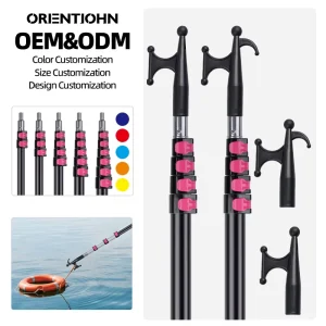 12FT Telescopic Pole with Boat Hook Extension Pole Lightweight and Sturdy Telescoping Boat Hooks Pole Cleaning Tool