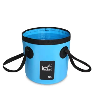 12L PVC Folding Basin Portable Round Outdoor Wash Collapsible Fishing Bucket for Camping Hiking